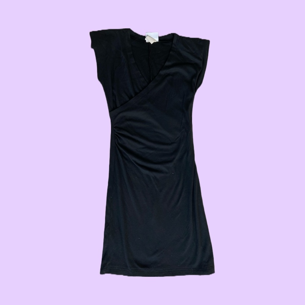Vintage 90s Black Body Con Stretchy T Shirt Dress 🔥